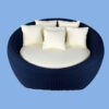 Chaise Casual em corda náutica azul, com almofadas cor bege