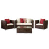 Conjunto de Sofá Berlim composto por um sofá de 2 ou 3 lugares, 2 poltronas e mesa de centro.