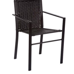Cadeira Paris tecida com Fibra Sintética cor preta