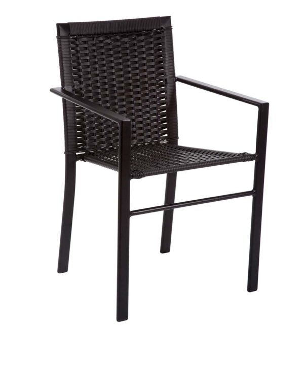 Cadeira Paris tecida com Fibra Sintética cor preta
