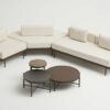 Conjunto de Sofá Agave Modular com mesas de centro. Tecido cor bege.