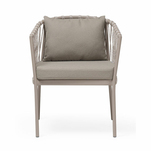 Cadeira Lótus - Conforto e Estilo em uma Combinação de Corda Náutica, Alumínio e Tecido Quaker Decor